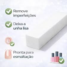 Lixa de Polir Unhas Bloco Branco 4 Faces Brilho Profissional Dompel